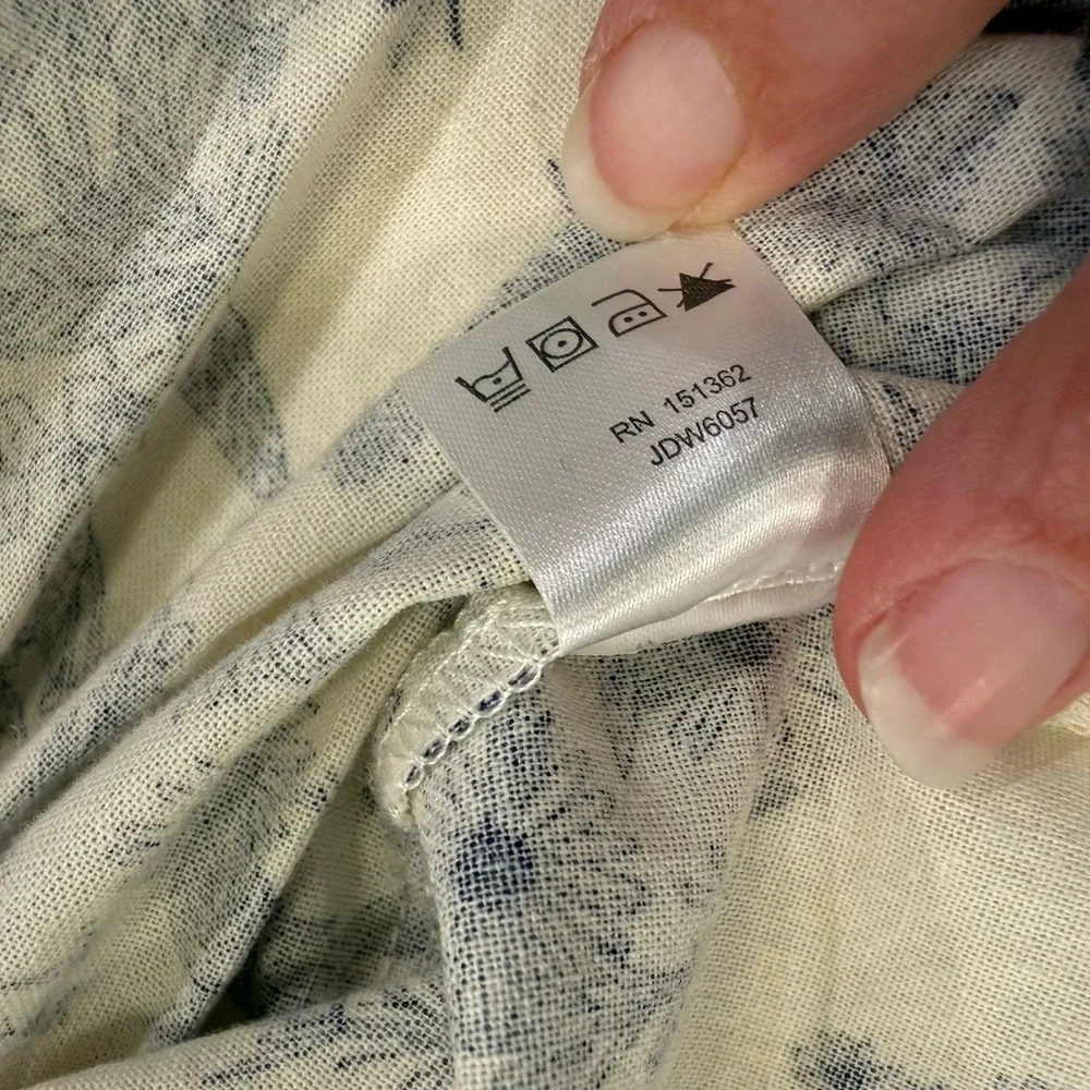 Just Found Blue & White Toile Cottagecore Prairie Dress Open Back Midi, size M - Picture 12 of 15
